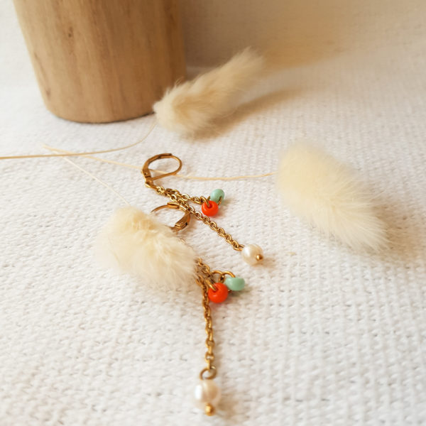 Boucles d'oreilles pendantes en acier inoxydable doré élégantes en raffinées