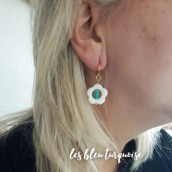 Les boucles Lore - Les dormeuses chic et pétillantes - bleu turquoise