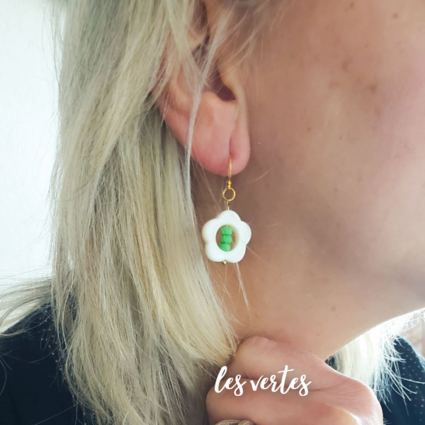 Les boucles Lore - Les dormeuses chic et pétillantes - vertes