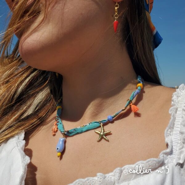Collier charm's tendance coloré, estival, mignon et coloré