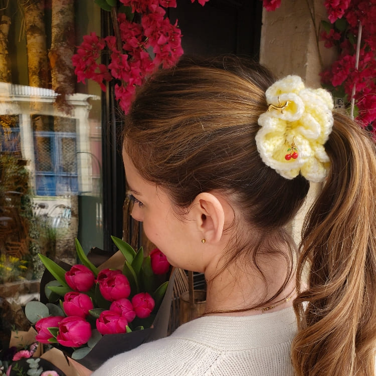 chouchou bijou vanille cheveux accessoire cheveux original femme