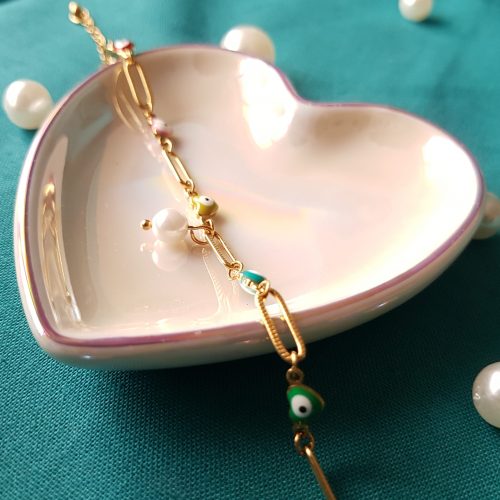 Le bracelet Aliza – Bijou du mois de mai – Bracelet maillons XXL Bracelet en acier inoxydable doré tendance et coloré
